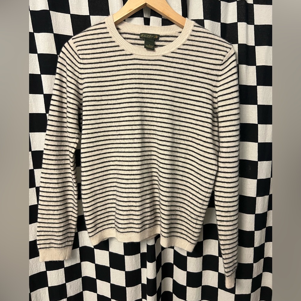 Charles F. Orvis Cashmere Striped Crewneck Pullover Sweater